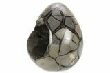 Septarian Dragon Egg Geode - Black Crystals #241556-2